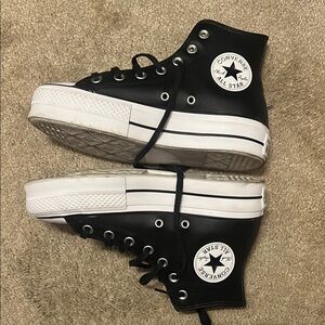 Converse Black leather High-Top Sneakers
